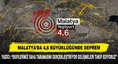 Malatya'da 4,6 Büyüklüğünde Deprem