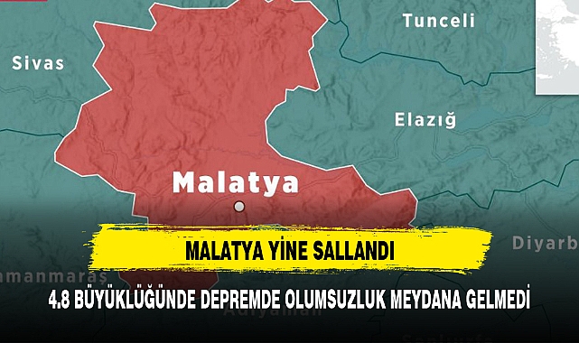 Malatya'da 4.8 büyüklüğünde deprem