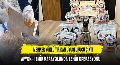 MERMER YÜKLÜ TIR'DAN UYUŞTURUCU ÇIKTI