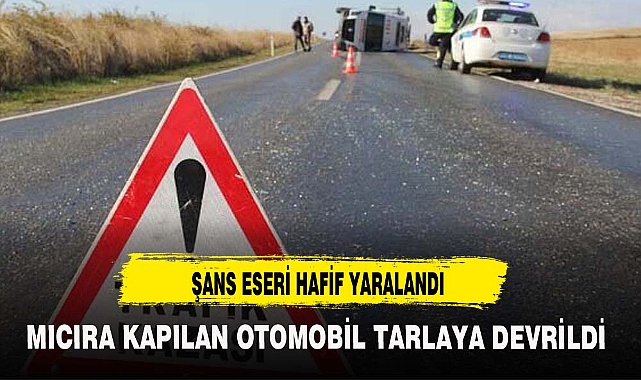 MICIRA KAPILAN OTOMOBİL TARLAYA DEVRİLDİ
