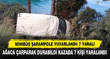 Minibüs Şarampole Yuvarlandı: 7 Yaralı