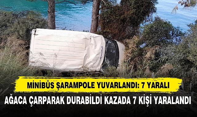 Minibüs Şarampole Yuvarlandı: 7 Yaralı