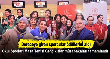 Okul Sporları Masa Tenisi Genç kızlar müsabakaları tamamlandı