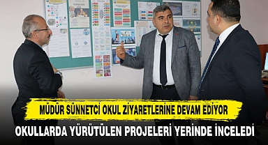 Okullarda Yürütülen Projeleri Yerinde İnceledi