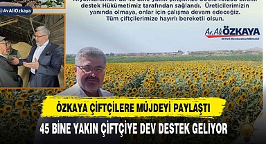 ÖZKAYA, 2023 YILINDA 45 BİN ÇİFTÇİYE 809 MİLYON TUTARINDA YARDIM GERÇEKLEŞTİRDİK
