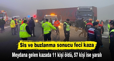 Sis ve buzlanma sonucu feci kaza