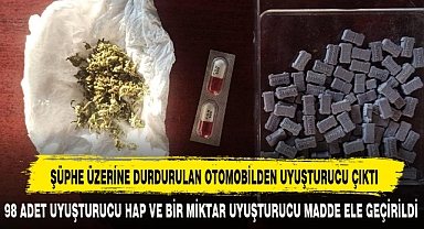 ŞÜPHE ÜZERİNE DURDURULAN OTOMOBİLDEN UYUŞTURUCU ÇIKTI