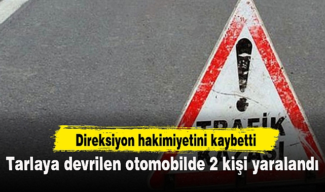 Tarlaya devrilen otomobilde 2 kişi yaralandı