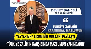 Taytak MHP lideri'nin Filistin Mesajını paylaştı