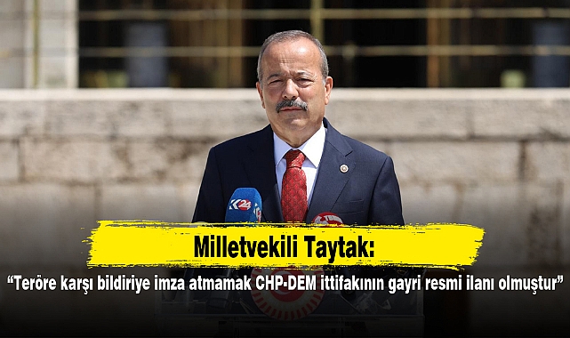 "Teröre karşı bildiriye imza atmamak CHP-DEM ittifakının gayri resmi ilanı olmuştur"