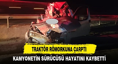 TRAKTÖR RÖMORKUNA ÇARPTI
