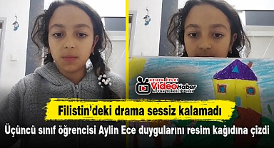 Üçüncü sınıf öğrencisi Aylin Ece duygularını resim kağıdına çizdi