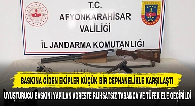 Uyuşturucu Baskını Yapılan Adreste Ruhsatsız Tabanca Ve Tüfek Ele Geçirildi