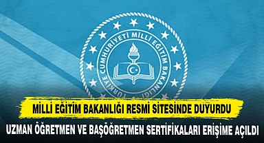 Uzman Öğretmen Ve Başöğretmen Sertifikaları Erişime Açıldı