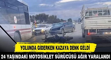 YOLUNDA GİDERKEN KAZAYA DENK GELDİ