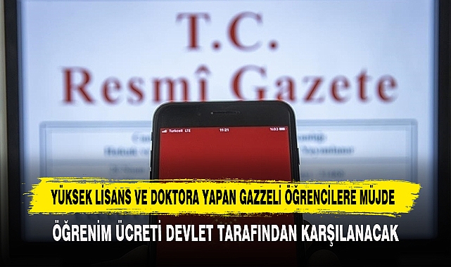 Yüksek Lisans Ve Doktora Yapan Gazzeli Öğrencilere Müjde 