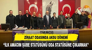 Ziraat odasında Aksu dönemi başladı: