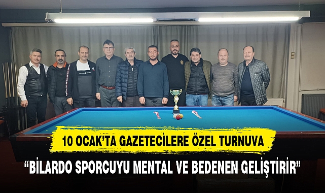 10 Ocak Çalışan Gazeteciler Günü 3 Bant Bilardo Turnuvası sona erdi