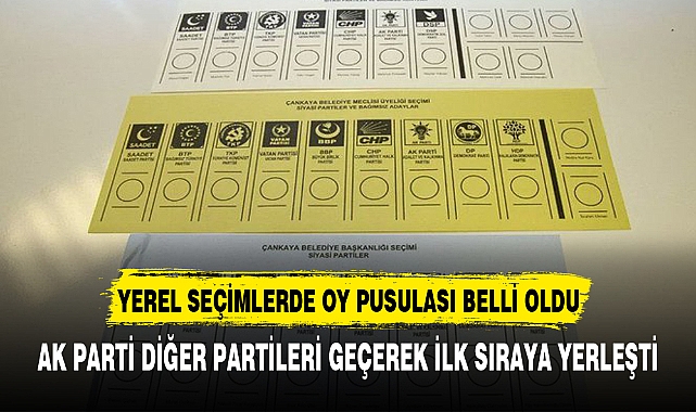 2024 YEREL SEÇİMLERİNDE PARTİLERİN OY PUSULASINDAKİ YERLERİ BELLİ OLDU