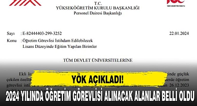 2024 YILINDA ÖĞRETİM GÖREVLİSİ ALINACAK ALANLAR BELLİ OLDU