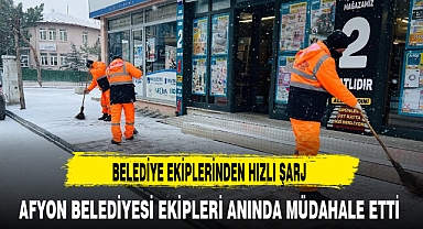 AFYON BELEDİYESİ EKİPLERİ ANINDA MÜDAHALE ETTİ