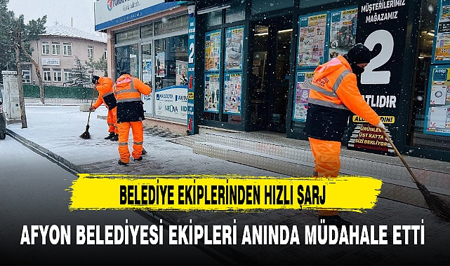 AFYON BELEDİYESİ EKİPLERİ ANINDA MÜDAHALE ETTİ