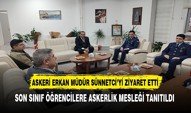 Afyon'da Askerlik Mesleği Tanıtıldı. Askeri Yetkililer Müdür Sünnetci'yi Ziyaret Etti