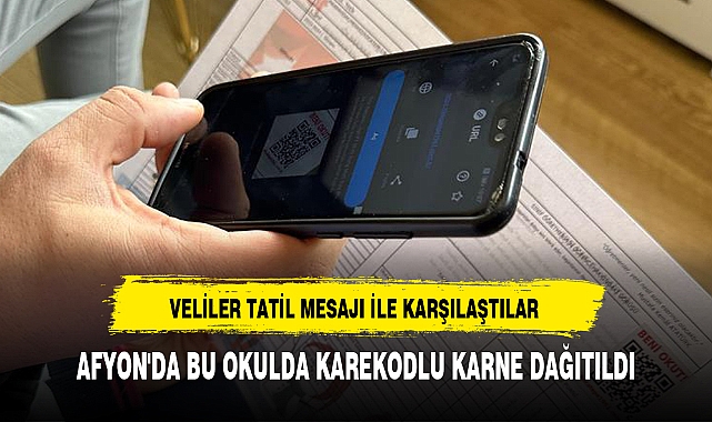 AFYON'DA BU OKULDA KAREKODLU KARNE DAĞITILDI