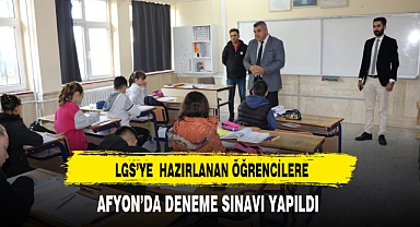 Afyon'da Ortaokul Son Sınıflara Deneme Sınavı Yapıldı