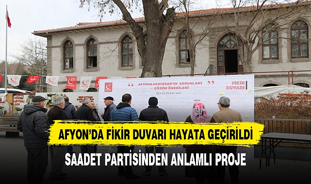 Afyon'da Saadet Partisinden Anlamlı Proje