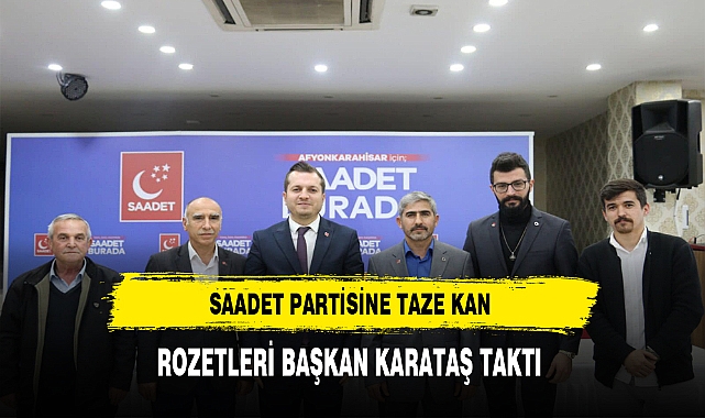 Afyon'da Saadet Partisine Yeni Üyeler Katıldı. Rozetleri Başkan Karataş Taktı