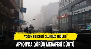 Afyon'da Yoğun Sis Hayatı Olumsuz Etkiledi
