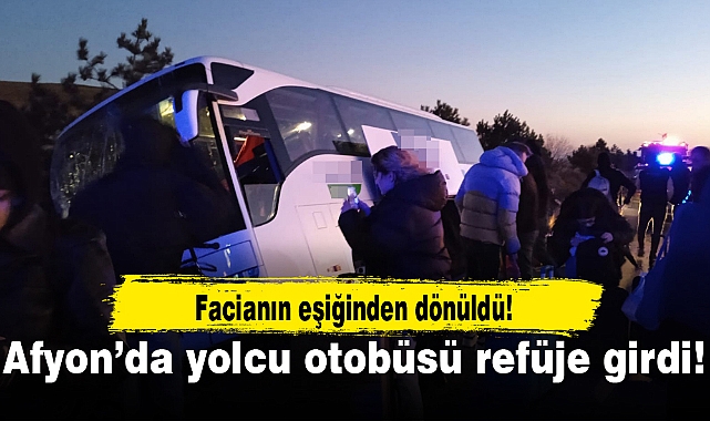 Afyon'da yolcu otobüsü refüje girdi...Facianın eşiğinden dönüldü!