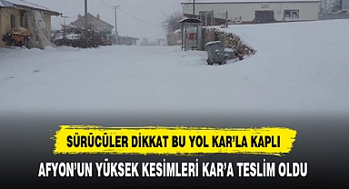 Afyon'un Yüksek Kesimleri Kar'a Teslim Oldu. Köy Yolları Kapandı