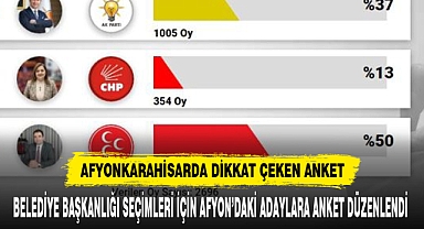 AFYONKARAHİSAR'DA DİKKAT ÇEKEN ANKET