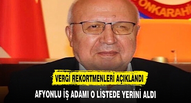 Afyonlu İş Adamı Vergi Rekortmenleri Listesinde Yerini Aldı