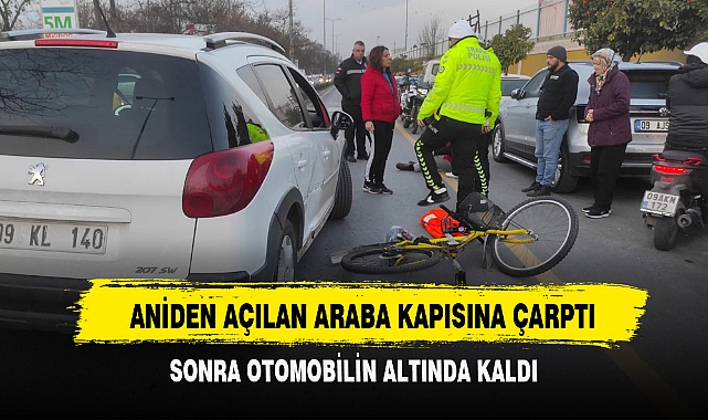 ANİDEN AÇILAN ARABA KAPISINA ÇARPTI