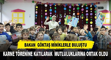 Bakan Göktaş karne gününde öğrencilerle bir araya geldi
