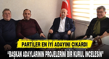 “BAŞKAN ADAYLARININ PROJELERİNİ BİR KURUL İNCELESİN”