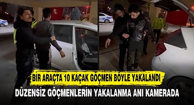 Bir araçta 10 kaçak göçmen böyle yakalandı