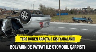 BOLVADİN'DE PATPAT İLE OTOMOBİL ÇARPIŞTI