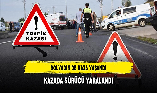 Bolvadin'de Trafik Kazası Sürücü Yaralandı
