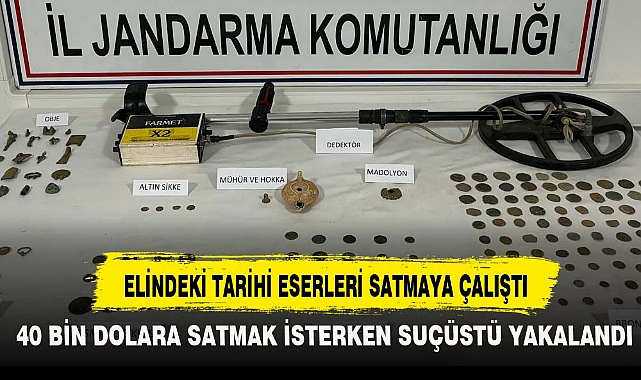 ELİNDEKİ TARİHİ ESERLERİ SATMAYA ÇALIŞTI