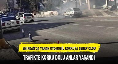 Emirdağ'da Sosyal Güvenlik Kurumu Önünde Otomobil Yangını Paniğe Neden Oldu