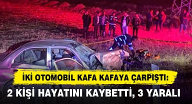 İki Otomobil Kafa Kafaya Çarpıştı: 2 Kişi Hayatını Kaybetti, 3 Yaralı