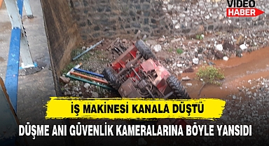 İş Makinesi Kanala Düştü