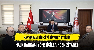 Kaymakam Bilici Halkbank Şube Müdürü Özkan’a başarılar diledi