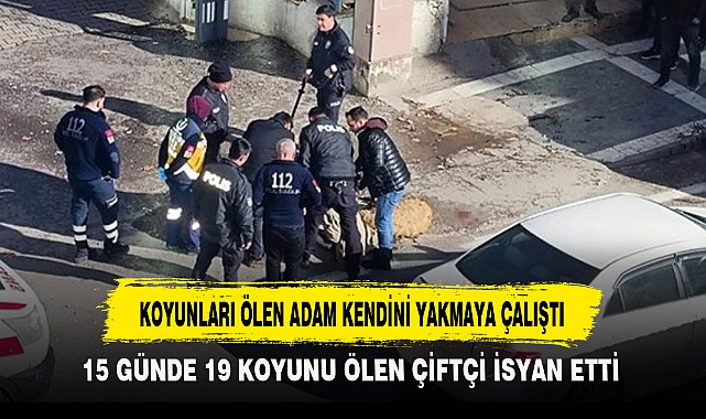 KOYUNLARI ÖLEN ADAM KENDİNİ YAKMAYA ÇALIŞTI