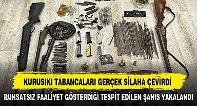 KURUSIKI TABANCALARI GERÇEK SİLAHA ÇEVİRDİ