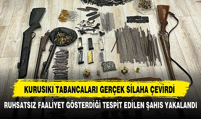 KURUSIKI TABANCALARI GERÇEK SİLAHA ÇEVİRDİ